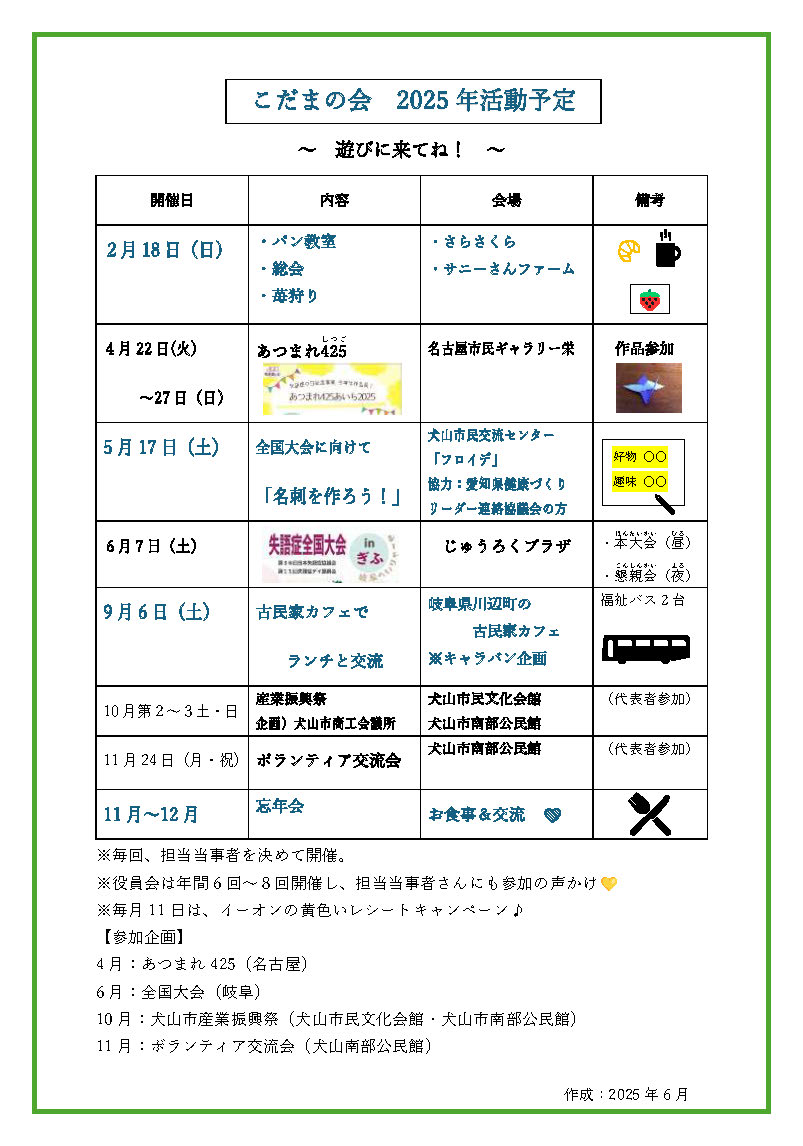 あなたの声支援活動 失語症友の会「こだまの会」