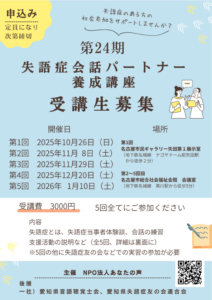 第24期失語症養成講座受講生募集